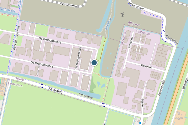 Politie-melding op De Droogmakerij, Heiloo op 18 juni, kaart-overzicht