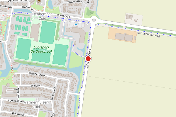 Brandweer-melding op Debbemeerweg, Warmenhuizen op 19 juni, kaart-overzicht