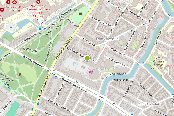 Ambulance-melding op Van Everdingenstraat, Alkmaar op 19 juni, kaart-overzicht