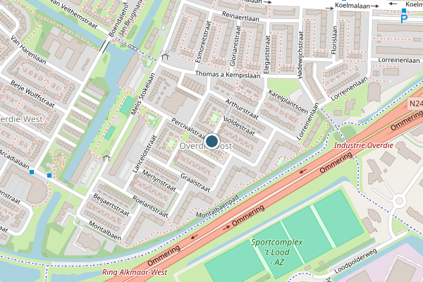 Politie-melding op Percivalstraat, Alkmaar op 19 juni, kaart-overzicht