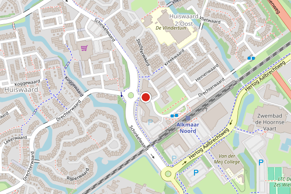 Brandweer-melding op Drechterwaard, Alkmaar op 22 juni, kaart-overzicht