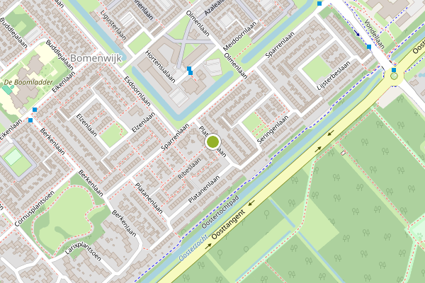 Ambulance-melding op Platanenlaan, Heerhugowaard op 22 juni, kaart-overzicht