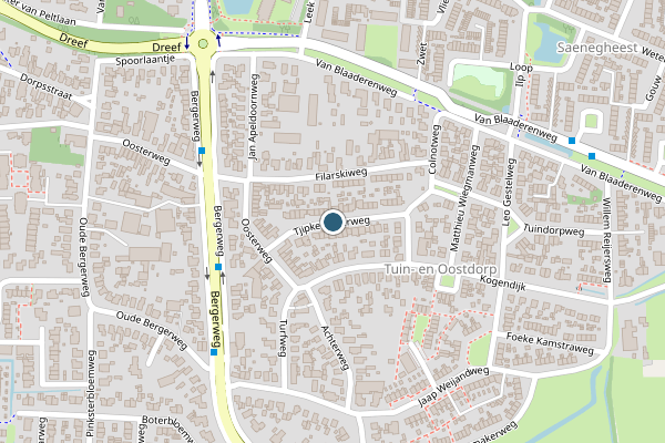 Politie-melding op Tjipke Visserweg, Bergen NH op 22 juni, kaart-overzicht