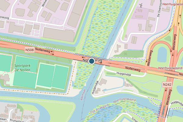 Politie-melding op Nollenweg, Alkmaar op 23 juni, kaart-overzicht
