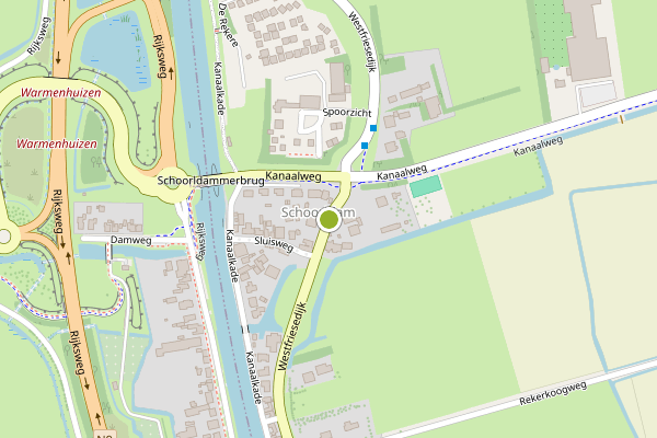 Ambulance-melding op Westfriesedijk, Warmenhuizen op 24 juni, kaart-overzicht
