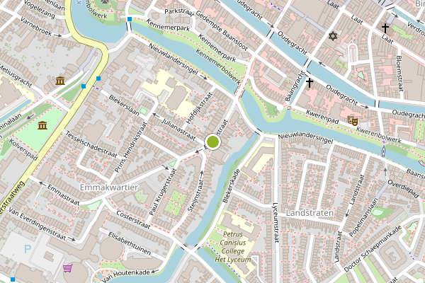 Ambulance-melding op Emmastraat, Alkmaar op 24 juni, kaart-overzicht