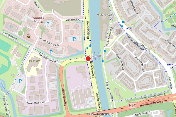 Brandweer-melding op Helderseweg, Alkmaar op 24 juni, kaart-overzicht