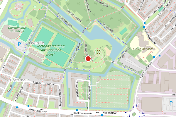 Brandweer-melding op Malpertuuspad, Alkmaar op 24 juni, kaart-overzicht