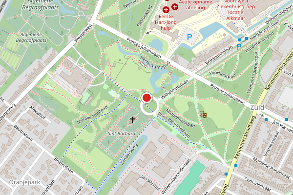 Brandweer-melding op Wilhelminalaan, Alkmaar op 25 juni, kaart-overzicht