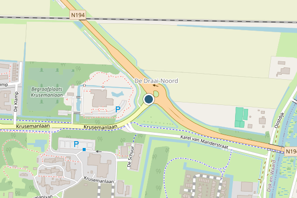Politie-melding op Krusemanlaan, Heerhugowaard op 25 juni, kaart-overzicht