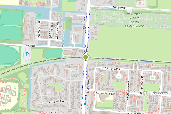 Ambulance-melding op Middenweg, Heerhugowaard op 25 juni, kaart-overzicht