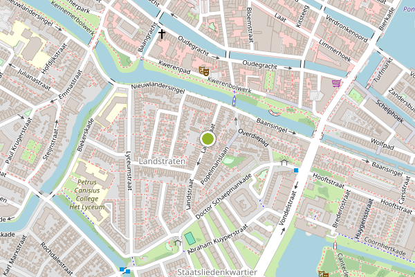 Ambulance-melding op Landstraat, Alkmaar op 25 juni, kaart-overzicht