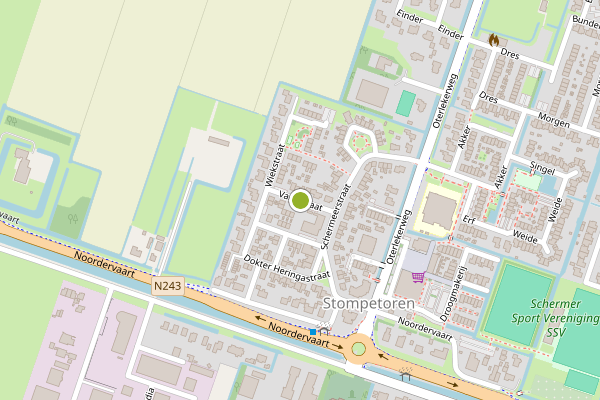 Ambulance-melding op Vangstraat, Stompetoren op 26 juni, kaart-overzicht
