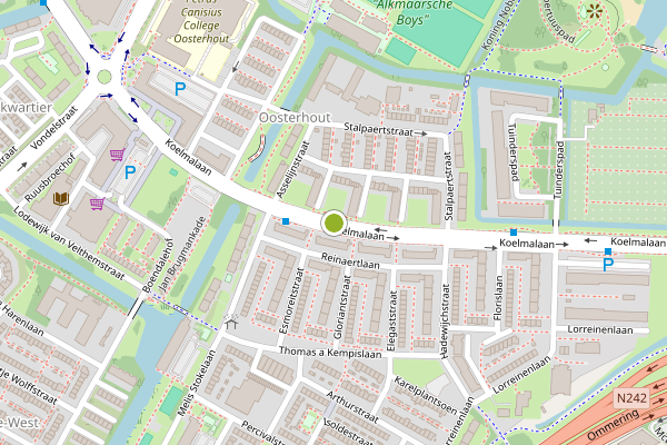 Ambulance-melding op Koelmalaan, Alkmaar op 26 juni, kaart-overzicht
