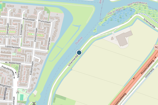 Politie-melding op Schermerdijk, Alkmaar op 26 juni, kaart-overzicht