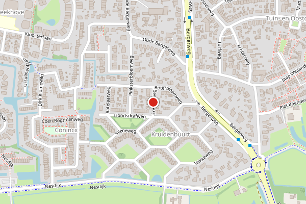 Brandweer-melding op Ereprijsweg, Bergen NH op 27 juni, kaart-overzicht