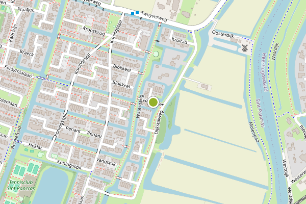 Ambulance-melding op Hangelier, Sint Pancras op 27 juni, kaart-overzicht