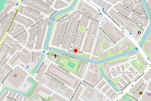 Brandweer-melding op Graaf Jankade, Alkmaar op 27 juni, kaart-overzicht