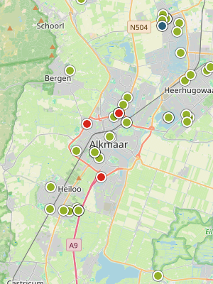 Kaart laatste meldingen P2000 Alkmaar